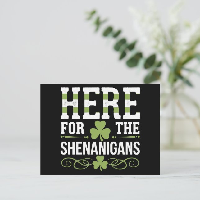 Cartão Postal Aqui Para A Rua Shenanigans Irish Ireland Patrick. (Em pé/Frente)