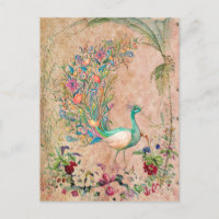*~* AR24 Vintage Victorian Peacock Art Nouveau
