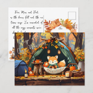 Cartão Postal Ar Crispante Memórias Aconchegantes Folhas de Outo