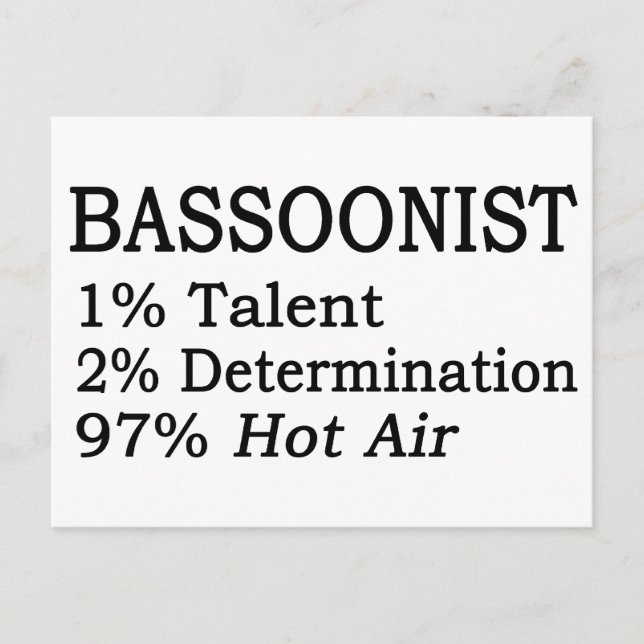Cartão Postal Ar Quente Bassonista (Frente)