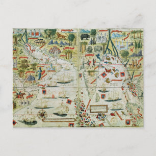 Cartão Postal Arábia e Índia, do "Atlas Miller", c.1519