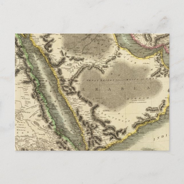 Cartão Postal Arábia, Egito, Abissínia, Mar Vermelho (Frente)
