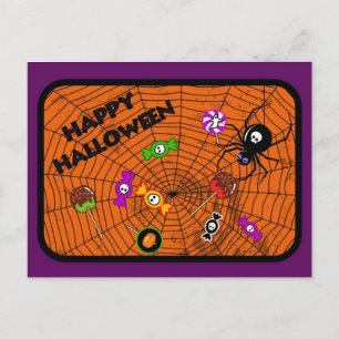 Cartão Postal Aranha com doces