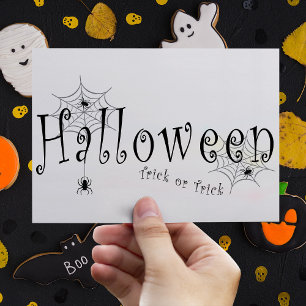 Cartão Postal Aranha de Halloween Assustador Projeto de Truque o