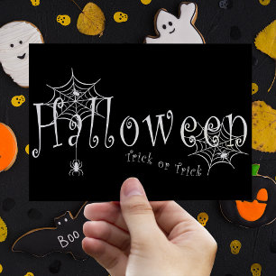 Cartão Postal Aranha de Halloween Assustador Projeto de Truque o