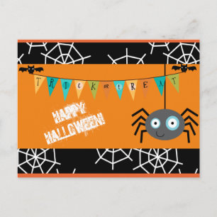 Cartão Postal Aranha de Halloween Fofa