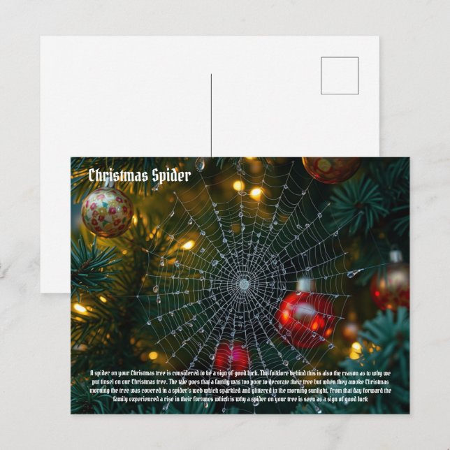 Cartão Postal Aranha de Natal (Frente/Verso)