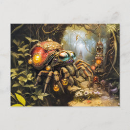 Cartão Postal Aranha Engraçada com Caracol-Caracol em Fantasy Fo