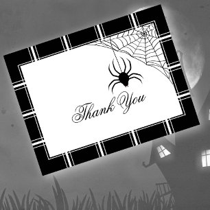 Cartão Postal Aranha Obrigado Halloween Black
