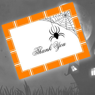 Cartão Postal Aranha Obrigado Halloween Orange