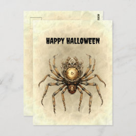 Cartão Postal Aranha Steampunk Feliz Halloween