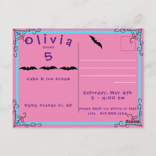 Cartão Postal Aranha-tastica e Bat Aniversário Convidam Postca