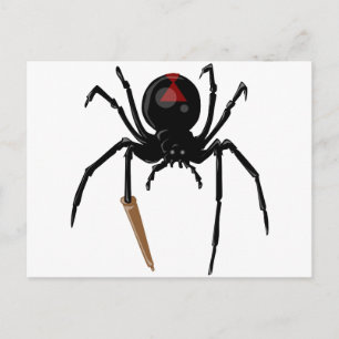 Cartão Postal aranha viúva negra
