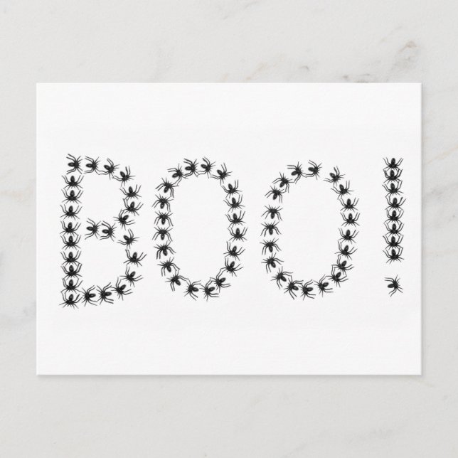 Cartão Postal Aranhas Dizendo Boo (Frente)