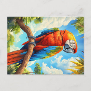 Cartão Postal Arara-vermelha