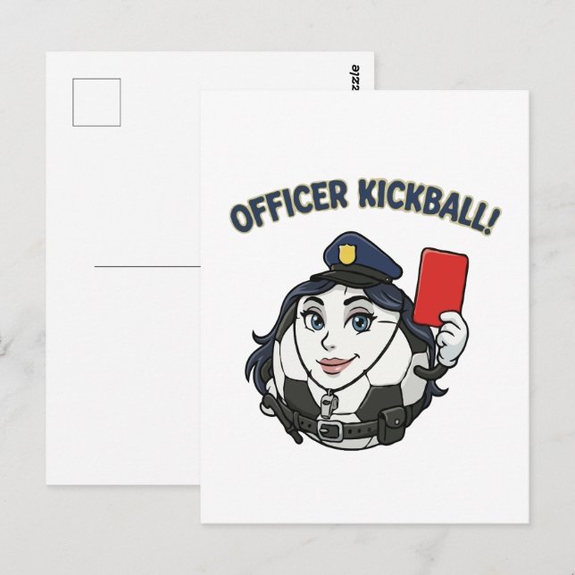 Cartão Postal Árbitro de Futebol de Kickball (Frente/Verso)