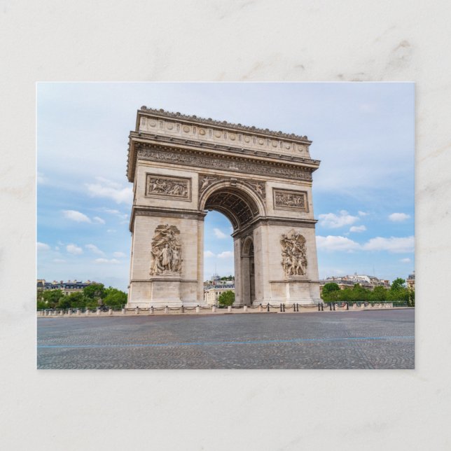 Cartão Postal Arc de Triomphe em Paris, França (Frente)