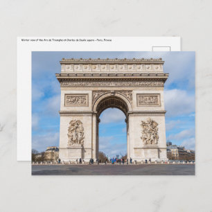 Cartão Postal Arc de Triomphe em Paris, França