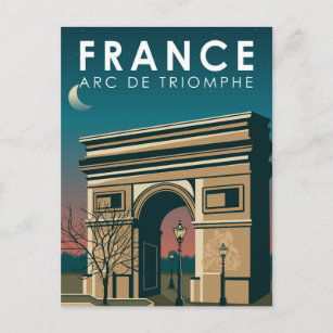 Cartão Postal Arc de Triomphe França Retro Viagem Art Vintage