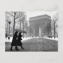 Cartão Postal Arc de Triomphe neige - 1940 - Robert Doisneau