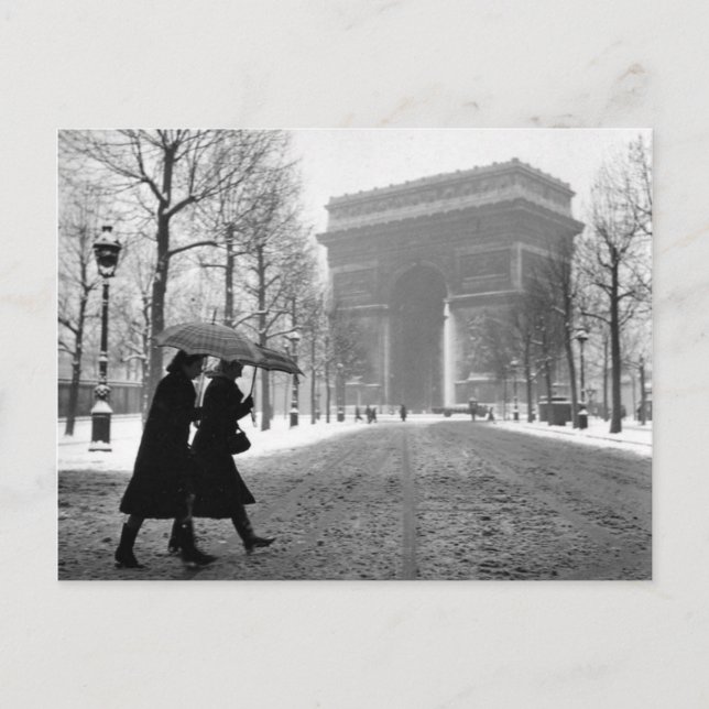 Cartão Postal Arc de Triomphe neige - 1940 - Robert Doisneau (Frente)