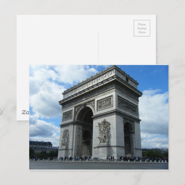 Cartão Postal Arc de Triomphe Paris Arquitetura Monumentar Franç (Frente/Verso)