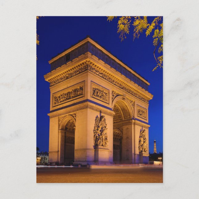 Cartão Postal Arc de Triomphe Place de LEtoile Star Square (Frente)
