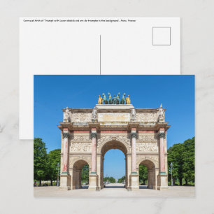 Cartão Postal Arca Carrousel de Triunfo em Paris, França
