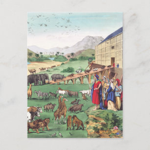 Cartão Postal Arca de Noah com animais