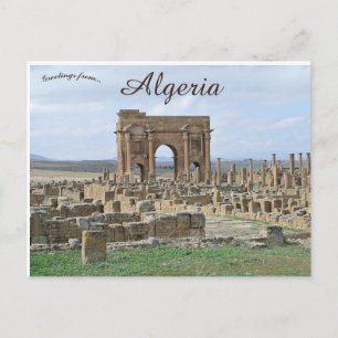 Cartão Postal Arca de Trajan nas ruínas de Timgad Argélia