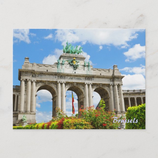 Cartão Postal Arca do Triunfo em Cinquantennaire Parc em Bruxela (Frente)