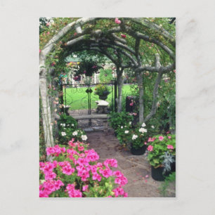 Cartão Postal Arca Vermelha e flores, Victoria, Colúmbia Britâni