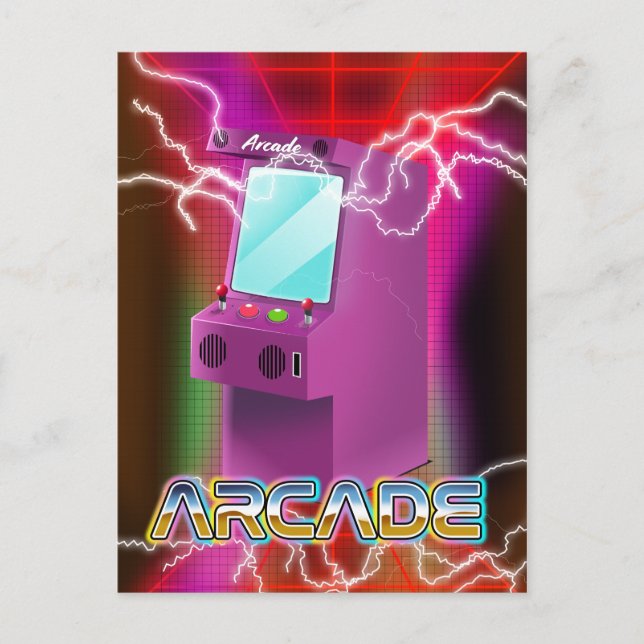 Cartão Postal Arcade retrô dos anos 80 (Frente)