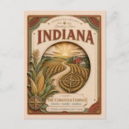 Cartão Postal Arcana Americana de Indiana em Papel Cortado Vinta