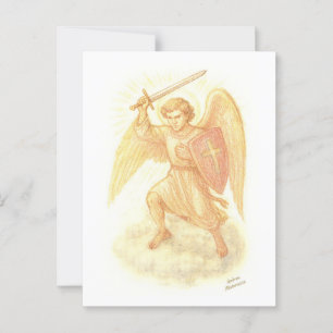 Cartão Postal Arcanjo com Espada