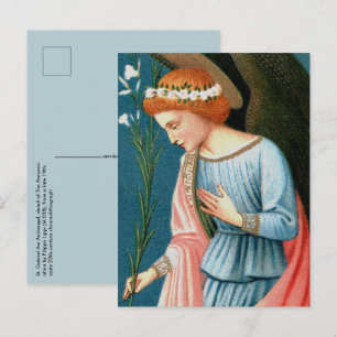 Cartão Postal Arcanjo Gabriel, Anunciação de Lippi (Detalhe)