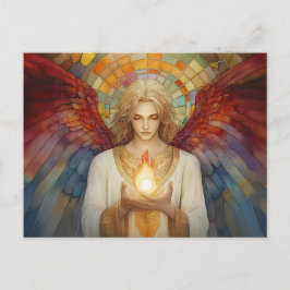 Cartão Postal Arcanjo Uriel A Chama de Deus Mosaico Arco-íris