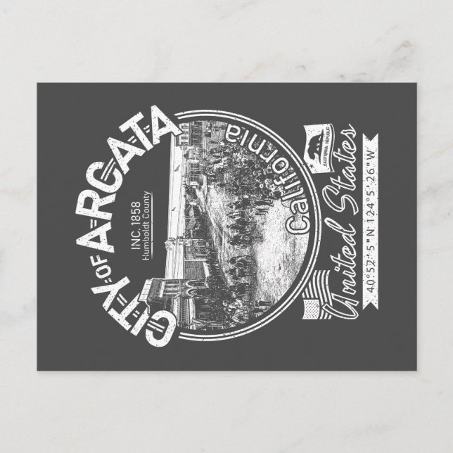 CARTÃO POSTAL ARCATA CALIFÓRNIA - ARCATA PLAZA VINTAGE (Frente)