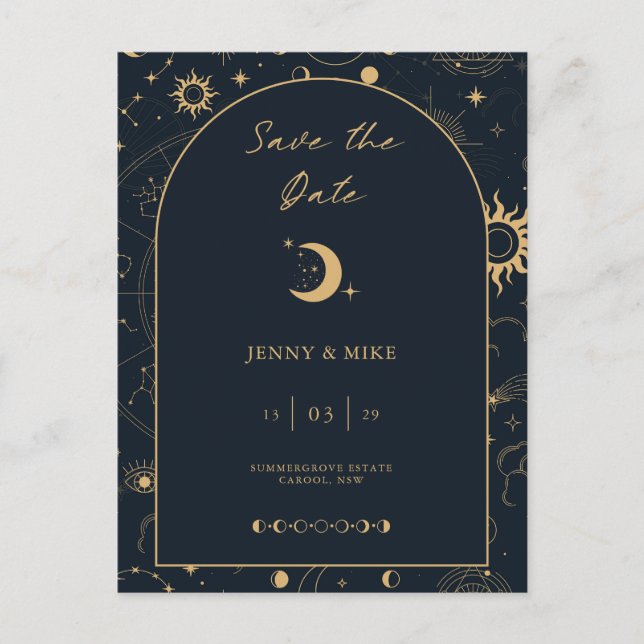 Cartão Postal Arch Celestial Salve a Data Cartão-Postal de Convi (Frente)