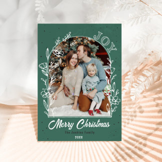 Cartão Postal Arch de Fotografia da Família com Floral