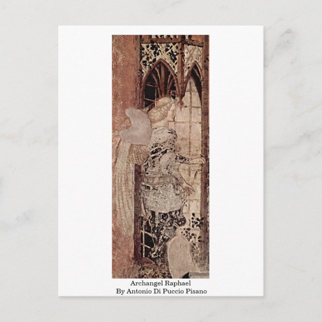 Cartão Postal Archangel Raphael Por Antonio Di Puccio Pisano (Frente)