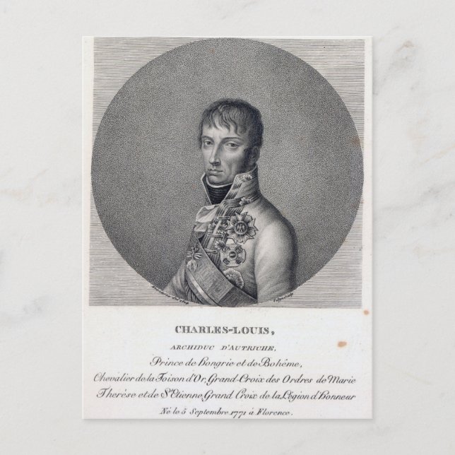 Cartão Postal Archduke Charles da Áustria (Frente)