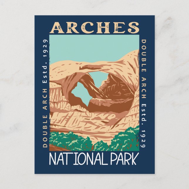 Cartão Postal Arches National Park Arch Retro Distinto (Frente)
