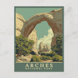 Cartão Postal Arches National Park em vibrante estilo retrô