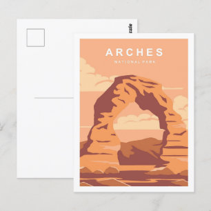 Cartão Postal Arches National Park USA Viagem Place Ilustração