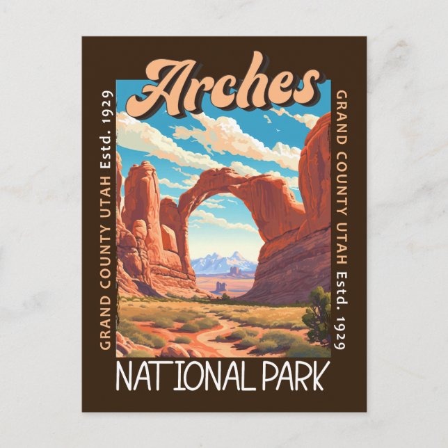 Cartão Postal Arches National Park Utah Afetado (Frente)