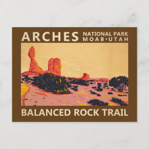 Cartão Postal Arches National Park Utah Balanced Rock Trail