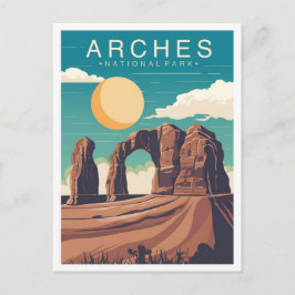 Cartão Postal Arches National Park Utah EUA Ilustração de Viagem