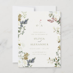 Cartão Postal Arco De Arte Da Linha Floral Rustic Vintage Invita