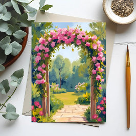 Cartão Postal Arco de Flores de Casamento | Pintura de Casamento